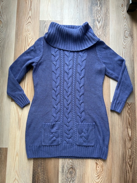 VENUS Sweaters - VENUS Lavender Blue Cable Cowl Sweater Dress